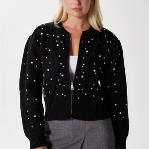 Jason Wu Black Cardigan with Silver Accents Women’s M